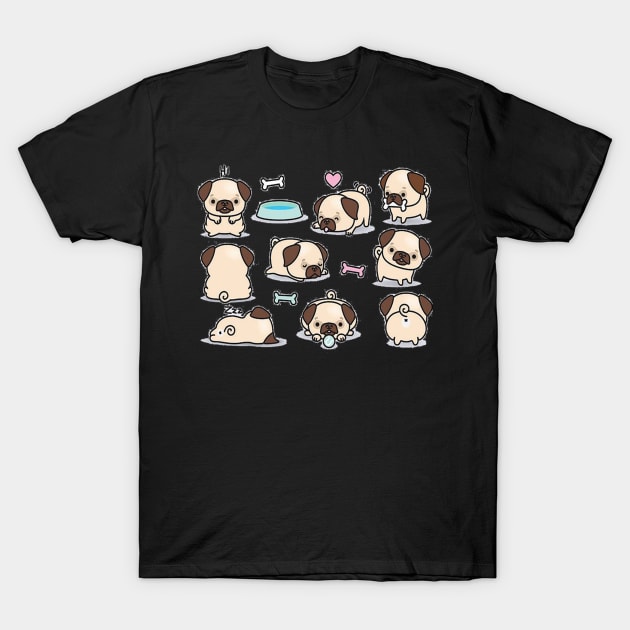 Cute little pugs 2 T-Shirt by longford